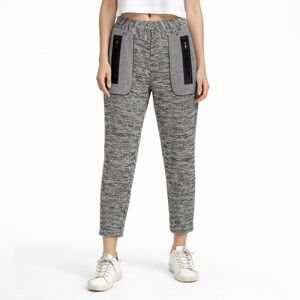 Sachin and Babi Tweed Pants Women’s Size 4 Cream Black Slim Fit Zippered Cropped